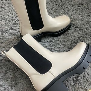 Women's Chunky Platform Chelsea Boots Square Toe Pull-on Ankle Booties *NEW*